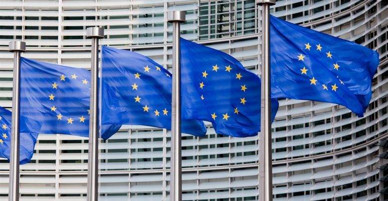 eu flags by european parliament