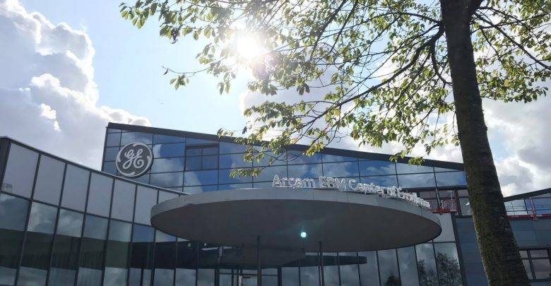 GE Additive Arcam EBM Center of Excellence outside August 2019