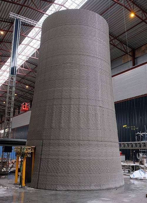 The world’s first ever 3D printed concrete windmill tower with 10m height