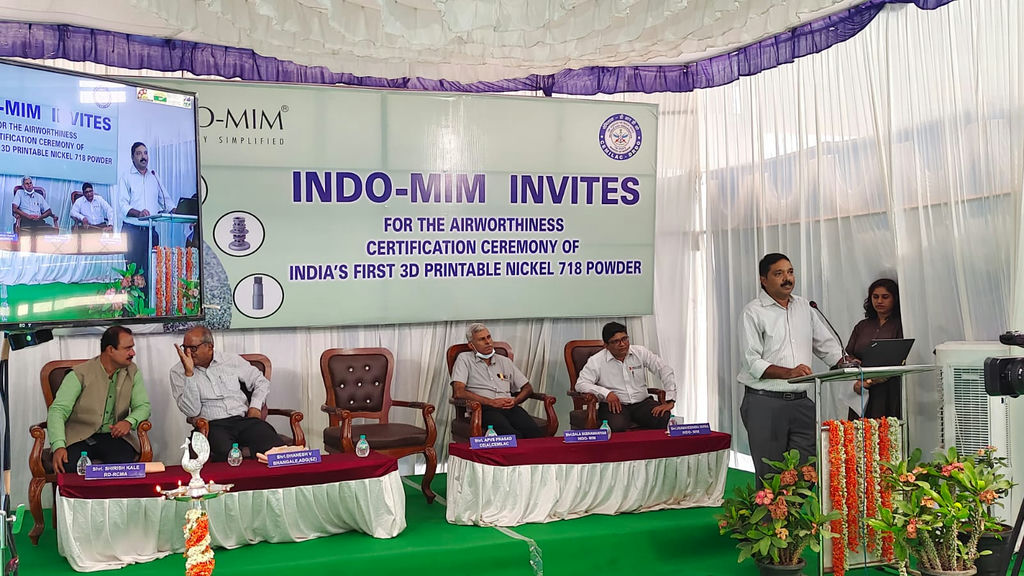 Indo MIM certifies IN 718 Additive Manufacturing Powder for Airworthiness