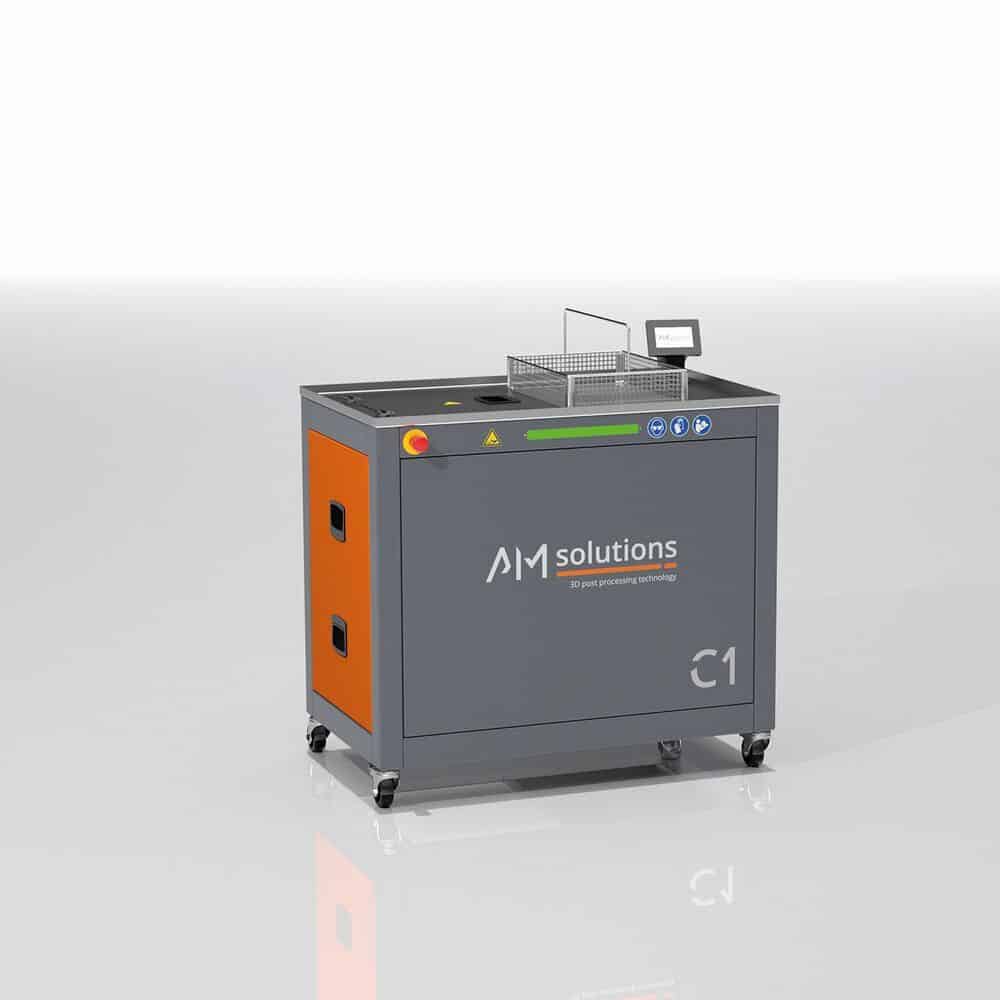 The C1 was specifically developed for the automated removal of support structures from 3D printed components made from photopolymer resins. With its innovative design this machine meets all industrial requirements regarding process stability, consistency of results, cost-efficiency and traceability. Moreover, the C1 produces the desired results much faster than other systems available in the market.
(Source: AM Solutions )