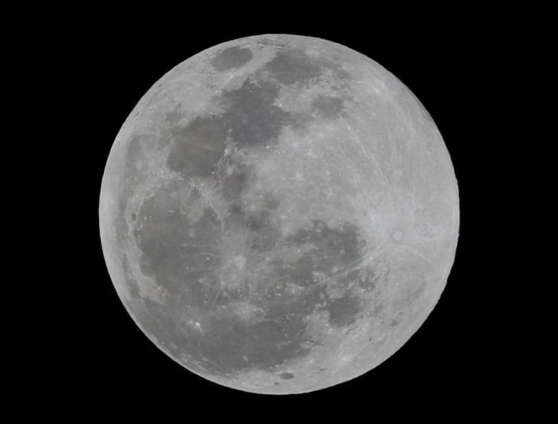 A full moon is seen over Mexico City Mexico April 5 2023