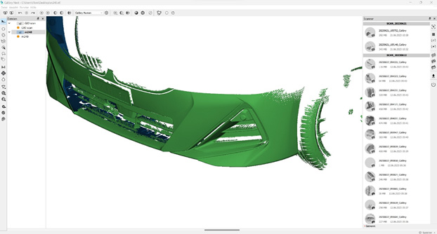 A 3D model of a front bumper of BMW M240i in Calibry Nest software