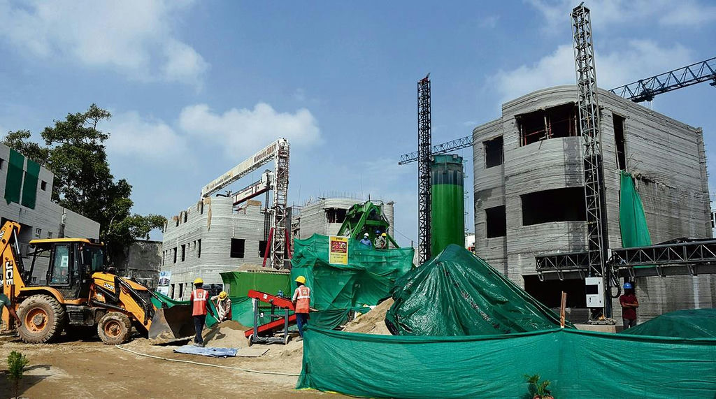 A complex under construction using 3D printing technology near Air Force Station, Behlana. NITIN MITTAL