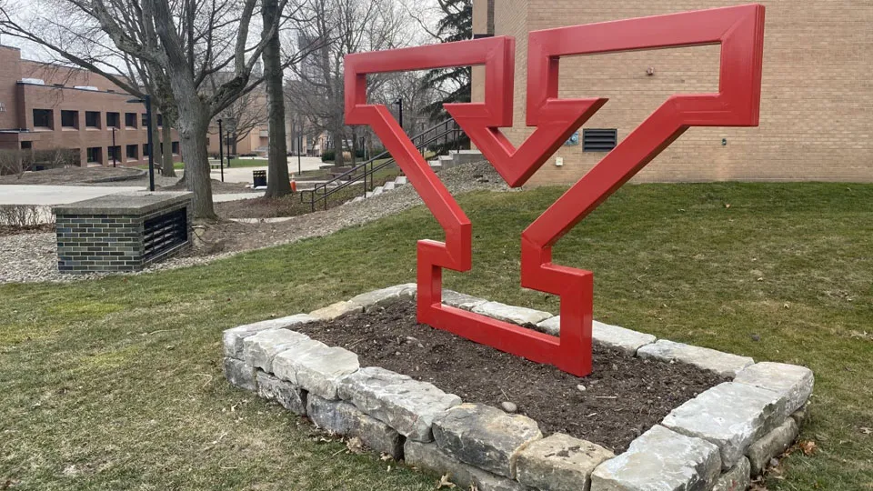 youngstown state university y logo displayed on campus