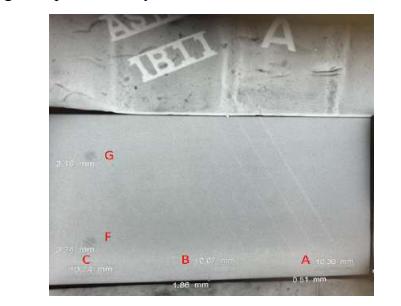 Digital radiography image of the SS316L coupon