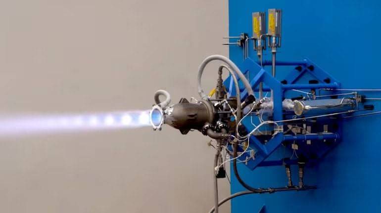 Skyroot Aerospace's 3D printed cryogenic engine Dhawan II being tested at Solar Industries Propulsion Test Facility in Nagpur, Maharashtra