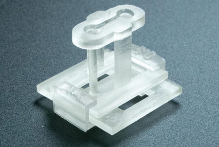 Institute for Stem Cell and Regenerative Medicine The tiny Suspended Tissue Open Microfluidic Patterning, or STOMP device, for tissue engineering studies.